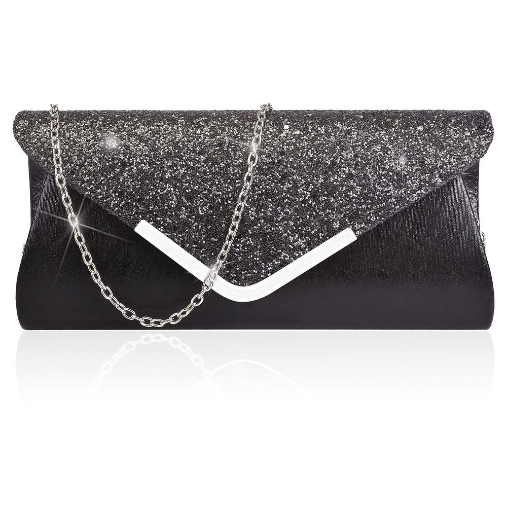 Evening Envelope Handbag Prom Sequin Clutch Purse Shoulder Cross Body :]